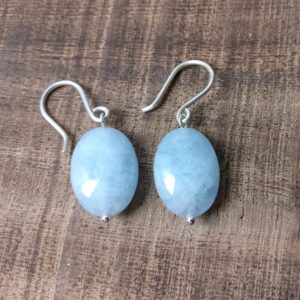 silver 925 aquamarine earrings