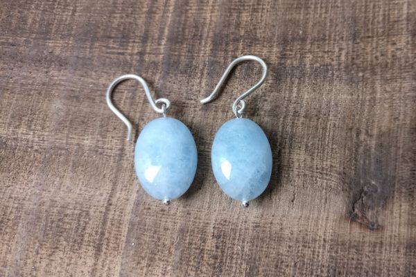 silver 925 aquamarine earrings