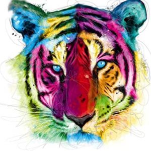 Diamond painting kleurrijke tijger