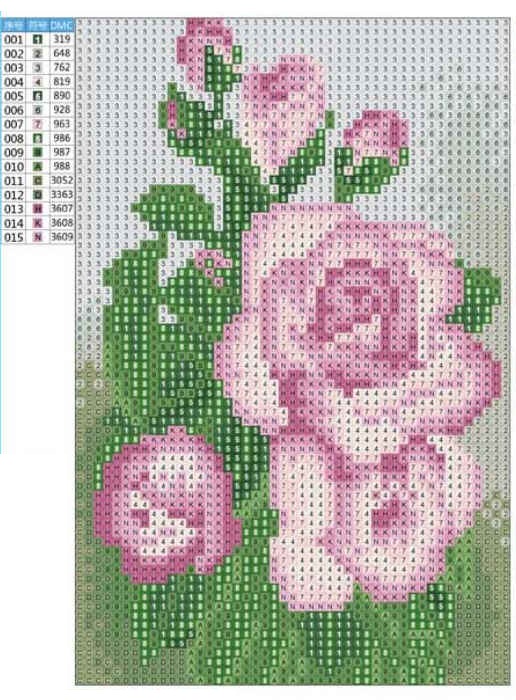 Diamond painting roze rozen