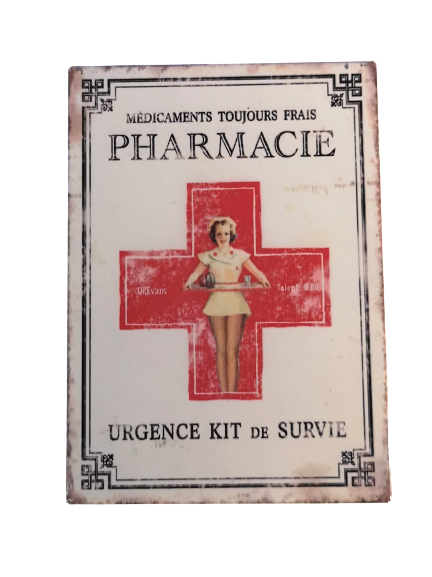 Tinnen doos pharmacie first aid kit EHBO