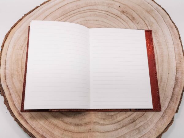 Handgemaakt leren notitieboek met uiltjes